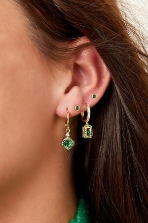 Boucles d'oreilles avec pendentif zircone - Collection Sparkle Cuivré h5 Image3